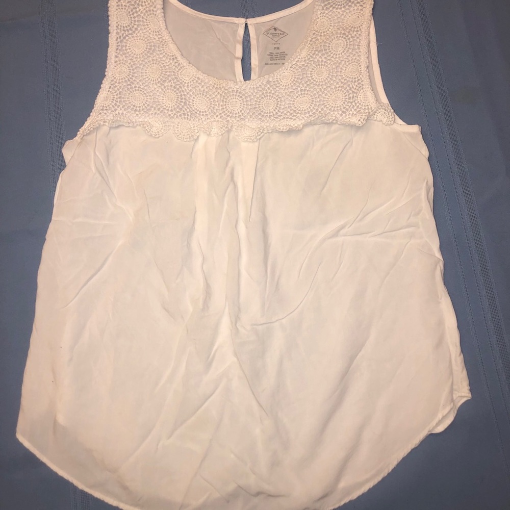 White Blouse with Circle Lace Detail